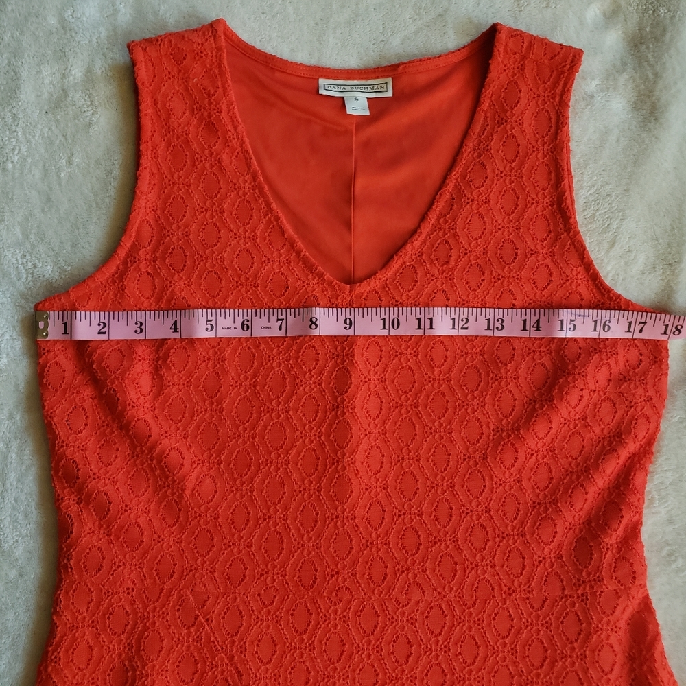 Sleeveless Bright Red Fit n Flare Dress Dana Buchman - Picture 8 of 14